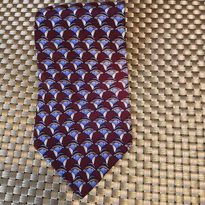 Christepher Reeve Collection 57X4 Silk Geometric Maroon Necktie (0219)